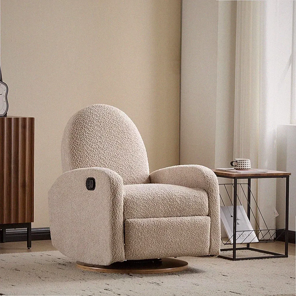 360° Swivel Glider Recliner Chair - Soft Modern Sofa for Living Room
