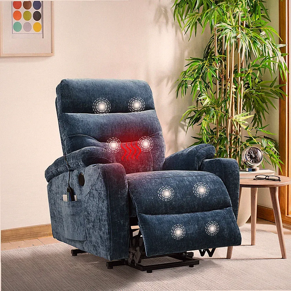 Electric lift recliner elderly sofa with massage heating Fabric fabrics