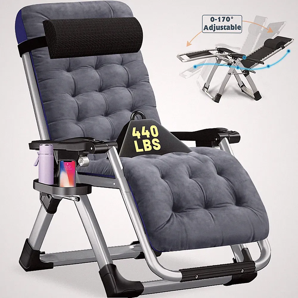 MOPHOTO Zero Gravity Chair Lawn Patio Lounger Chair Folding Reclining For Sleep